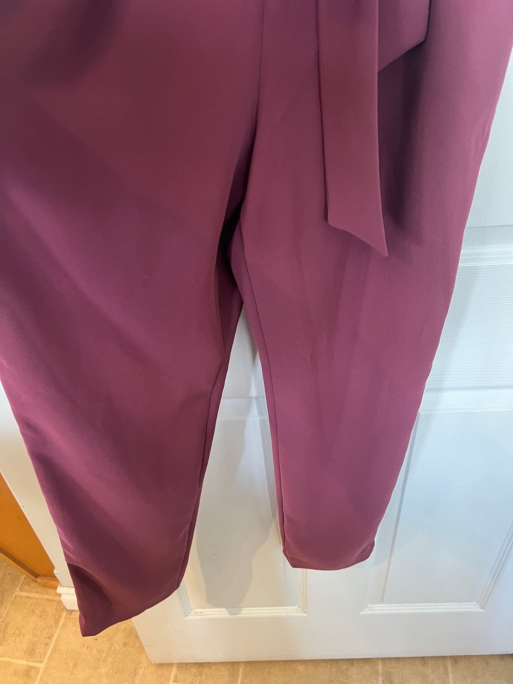 RW&CO. Burgundy Puff-Sleeve Jumpsuit - Picture 5 of 6